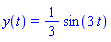 y(t) = (1/3)*sin(3*t)