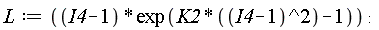 L := (I4-1)*exp(K2*(I4-1)^2-1):