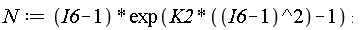 N := (I6-1)*exp(K2*(I6-1)^2-1):