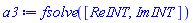fsolve([ReINT, ImINT])