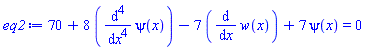 70+8*(diff(diff(diff(diff(psi(x), x), x), x), x))-7*(diff(w(x), x))+7*psi(x) = 0