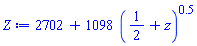 2702+1098*(1/2+z)^.5