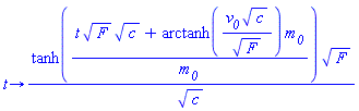 proc (t) options operator, arrow; tanh((t*sqrt(F)*sqrt(c)+arctanh(v__0*sqrt(c)/sqrt(F))*m__0)/m__0)*sqrt(F)/sqrt(c) end proc