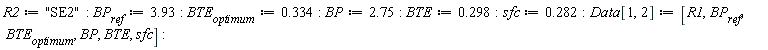R2 := "SE2"; BP__ref := 3.93; BTE__optimum := .334; BP := 2.75; BTE := .298; sfc := .282; Data[1, 2] := [R1, BP__ref, BTE__optimum, BP, BTE, sfc]