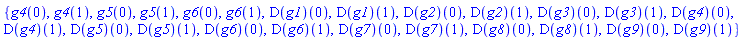 {g4(0), g4(1), g5(0), g5(1), g6(0), g6(1), (D(g1))(0), (D(g1))(1), (D(g2))(0), (D(g2))(1), (D(g3))(0), (D(g3))(1), (D(g4))(0), (D(g4))(1), (D(g5))(0), (D(g5))(1), (D(g6))(0), (D(g6))(1), (D(g7))(0), (D(g7))(1), (D(g8))(0), (D(g8))(1), (D(g9))(0), (D(g9))(1)}