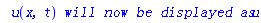 ` u`(x, t)*`will now be displayed as`*u