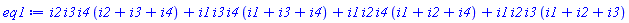 i2*i3*i4*(i2+i3+i4)+i1*i3*i4*(i1+i3+i4)+i1*i2*i4*(i1+i2+i4)+i1*i2*i3*(i1+i2+i3)