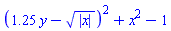 (1.25*y-abs(x)^(1/2))^2+x^2-1