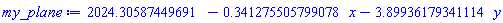2024.30587449691-.341275505799078*x-3.89936179341114*y