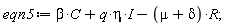 eqn5 := beta*C+q*eta*I-(mu+delta)*R;