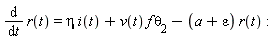 diff(r(t), t) = eta*i(t)+v(t)*f*theta[2]-(a+epsilon)*r(t)