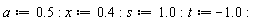 a := .5: