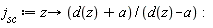 j__sc := proc (z) options operator, arrow; (d(z)+a)/(d(z)-a) end proc: