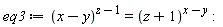 eq3 := (x-y)^(z-1) = (z+1)^(x-y):