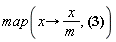 map(proc (x) options operator, arrow; x/m end proc, k <= 2*m/n)