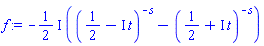 -((1/2)*I)*((1/2-I*t)^(-s)-(1/2+I*t)^(-s))