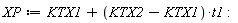 XP := KTX1+(KTX2-KTX1)*t1