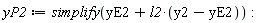 yP2 := simplify(yE2+l2*(y2-yE2))