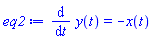 diff(y(t), t) = -x(t)