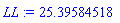 LL := 25.39584518