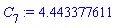 C[7] := 4.443377611