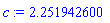 c := 2.251942600