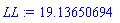 LL := 19.13650694