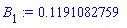 B[1] := .1191082759