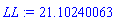 LL := 21.10240063