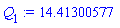 Q[1] := 14.41300577