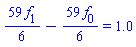 (59/6)*f[1]-(59/6)*f[0] = 1.0