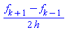 (1/2)*(f[k+1]-f[k-1])/h