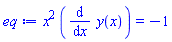 x^2*(diff(y(x), x)) = -1