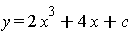 y = 2*x^3+c+4*x