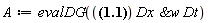 A := evalDG((-3*t*u[1]^2*u[2]-t*u[2]^3+x*u[1]^3+3*x*u[1]*u[2]^2)*((-2*u[]^2+1)*(-u[1, 1]+u[2, 2])+2*u[]*(-u[1]^2+u[2]^2))*`&w`(Dx, Dt)/((u[1]-u[2])^3*(u[1]+u[2])^3))