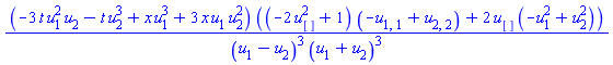 (-3*t*u[1]^2*u[2]-t*u[2]^3+x*u[1]^3+3*x*u[1]*u[2]^2)*((-2*u[]^2+1)*(-u[1, 1]+u[2, 2])+2*u[]*(-u[1]^2+u[2]^2))/((u[1]-u[2])^3*(u[1]+u[2])^3)