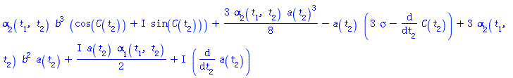 alpha[2](t[1], t[2])*b^3*(cos(C(t[2]))+I*sin(C(t[2])))+(3/8)*alpha[2](t[1], t[2])*a(t[2])^3-a(t[2])*(3*sigma-(diff(C(t[2]), t[2])))+3*alpha[2](t[1], t[2])*b^2*a(t[2])+((1/2)*I)*a(t[2])*alpha[1](t[1], t[2])+I*(diff(a(t[2]), t[2]))