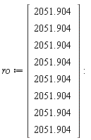 ro := Vector(8, {(1) = 2051.904, (2) = 2051.904, (3) = 2051.904, (4) = 2051.904, (5) = 2051.904, (6) = 2051.904, (7) = 2051.904, (8) = 2051.904})
