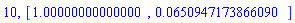 10, [HFloat(1.0000000000000007), HFloat(0.06509471738660902)]