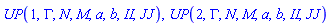 UP(1, GAMMA, N, M, a, b, II, JJ), UP(2, GAMMA, N, M, a, b, II, JJ)