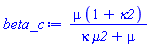 mu*(1+kappa2)/(kappa*mu2+mu)