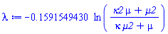 -.1591549430*ln((kappa2*mu+mu2)/(kappa*mu2+mu))