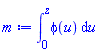int(phi(u), u = 0 .. z)