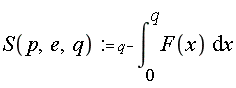S := proc (p, e, q) options operator, arrow; q-(int(F(x), x = 0 .. q)) end proc