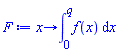 proc (x) options operator, arrow; int(f(x), x = 0 .. q) end proc