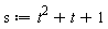 s := t^2+t+1
