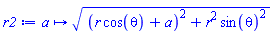 proc (a) options operator, arrow; ((r*cos(theta)+a)^2+r^2*sin(theta)^2)^(1/2) end proc
