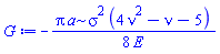 -(1/8)*Pi*a*sigma^2*(4*nu^2-nu-5)/E