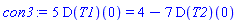 con3 := 5*(D(T1))(0) = 4-7*(D(T2))(0)