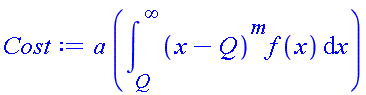 a*(int((x-Q)^m*f(x), x = Q .. infinity))